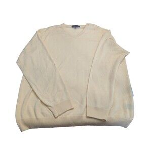 Hart Schaffner Marx XL Merino Wool V-Neck Sweater Yellow Men's Classic